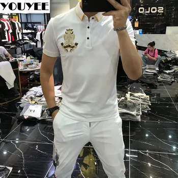 Erkek Polo İşlemeli Kaplan Kafası Kısa Kollu Moda Marka Yüksek Kaliteli Yaka POLO GÖMLEK T-shirt Erkek 2022 Yaz Yeni Giyim