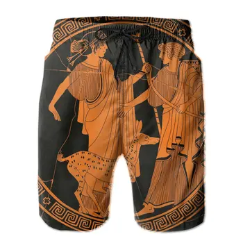 Erkek Şort Mayo Antik Yunan Arsa Apollo Ve Artemis Sandıklar Mayo Adam Plaj Kıyafeti kısa pantolon Bermuda Boardshorts