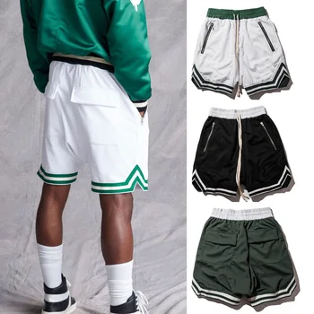 Erkekler Yaz Şort Dantel-up Pantolon Spor Rahat Basketbol Run Giyim Yan Geri Fermuarlı Cebi Dipleri 2021 marka giyim Artı Boyutu