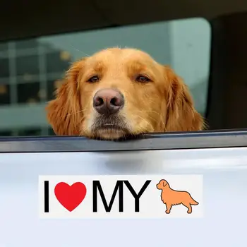 Evcil Hayvanımı Seviyorum Çıkartmalar Desen Araba Sticker Güçlü Yapışkanlık Aşınmaya Dayanıklı Kağıt Motosiklet Kaykay Araba Çıkartması 10cm x 38cm