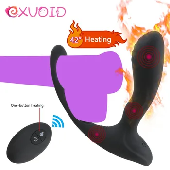 EXVOID Penis titreşimli halka seks oyuncakları kadınlar için ısıtma yapay penis vibratör Anal vibratör fiş prostat masajı uzaktan kumanda