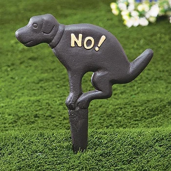 Hiçbir Pooping Yard İşareti Köpek Dekoratif Bahçe Demir Ekleme Plakaları Avrupa Amerikan Çim Bahçe Dekorasyon Aksesuarları 2022 Yeni
