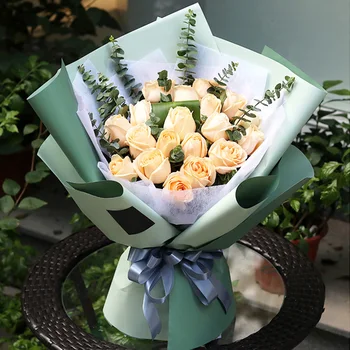 Iki renkli Su Geçirmez Ambalaj Kağıdı Çiçek Dükkanı Buket Ambalaj Kağıdı Şenlikli Dekorasyon Çiçek Malzeme El Yapımı Ambalaj Kağıdı