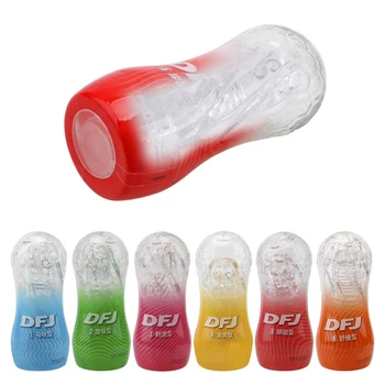 IKOKY Dayanıklılık Egzersiz Erkek mastürbasyon kupası Yumuşak Pussy Seks Oyuncakları Erkekler için Masturbator Şeffaf Uçak Fincan Gerçek Vajina