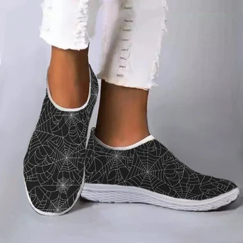INSTANTARTS Hafif Ve Nefes Ev Ayakkabı İle Siyah Örümcek Web Tasarım Yaz dış mekan teli Ayakkabı günlük ayakkabı Zapatos