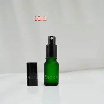 Ithalat buzlu yeşil cam şişeler toptan 10 ml pompa şişesi losyon noktaları şişeleme şişeleri