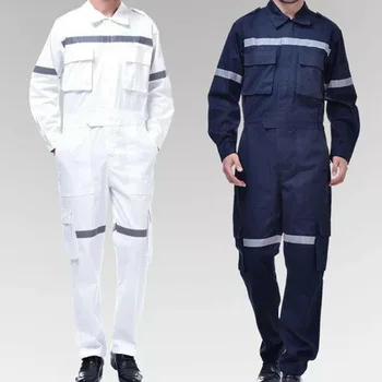 Iş Elbisesi Unisex Yansıtıcı şerit Uzun Kollu Tulumlar Koruyucu Kumaş İşçi Tamirci Makinesi Oto Tamir Kaynak D8