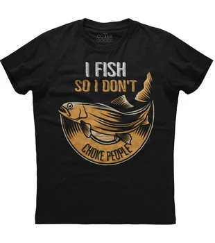 İnsanları boğmamak için balık tutuyorum. Komik grafik ifade T-Shirt. Yaz Pamuk O-Boyun kısa kollu erkek tişört Yeni S-3XL