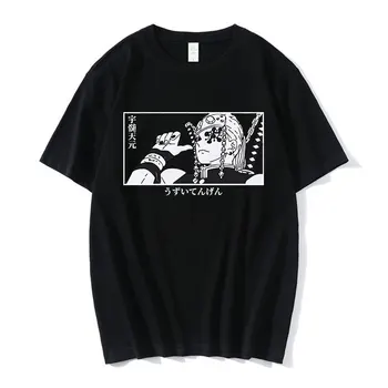 Japonya Anime iblis avcısı Kİmetsu Hiçbir Yaiba T-Shirt Tengen Uzui Manga Giysileri Üstleri Tee Erkek kısa Kollu T-shirt Büyük Boy