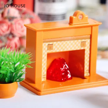 JO EV Şömine Sahne Dekorasyon 1: 12 1: 6 Dollhouse Minyatür Modeli Dollhouse Aksesuarları