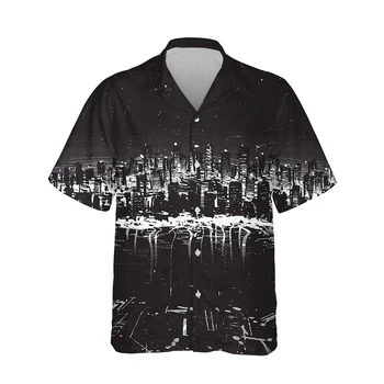 Jumeast Harajuku Erkek Gömlek Cyberpunk Flipper Sıfır Hacker Kısa Kollu Düğmeli Gömlek Erkekler Için Fütüristik Baskı Bluzlar Üst