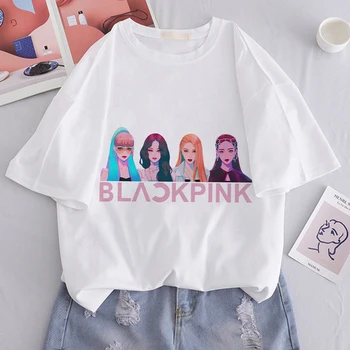 Kadın Kombinasyonu Baskı T-shirt Kadın Harajuku Estetik Beyaz Top Rahat T Shirt 2022 Yeni Yaz Moda Y2k Kadın T Shirt