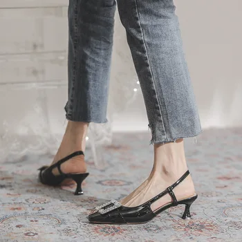 Kadınlar Zarif Parti Düğün Pompaları Kare Ayak Yüksek Topuklu Stiletto Tüm Maç Ayakkabı Kadın için 2022 Seksi Kız Bayan tek ayakkabı