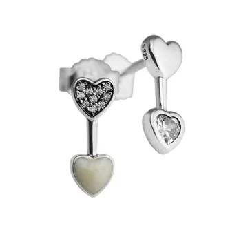 Kalp Ok Saplama Küpe Temizle CZ 2021 noel hediyesi Ayar Gümüş Takı Küpe Kadın İçin Parti Takı Yapımı
