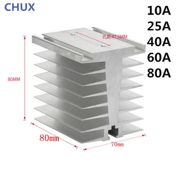 Katı Hal Röle ısıtıcı radyatör 80X70X80MM için kullanılabilir Üç fazlı katı hal röle 10A 25A 40A 60A 80A (CX-C)