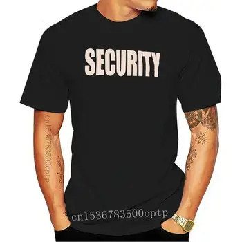 Kaus Keamanan Hitam Pria Baru Logo Keamanan Ukuran Penuh Depan Belakang (#10037)