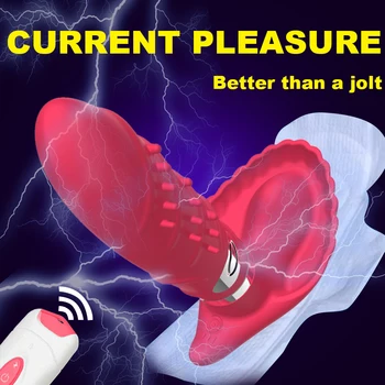 Kelebek Giyilebilir Yapay Penis Vibratör Kadınlar İçin Elektrik Çarpması Kablosuz Uzaktan Klitoral G noktası Uyarıcı Vibratör Yetişkin Seks Oyuncakları