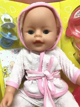 [Komik] Simülasyon moda 35cm Yanıp Sönebilir, İçecek, Gözyaşları, İşemek, çığlık model bornoz Yeniden Doğmuş Bebek banyo Bebek kız hediye