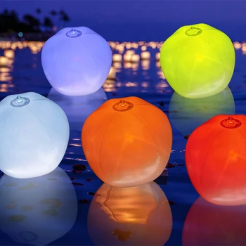 Komik şişme ışık topu parlayan topu PVC uzaktan kumanda LED topu dekoratif ev açık hava yüzme havuzu plaj topu oyuncaklar 8z