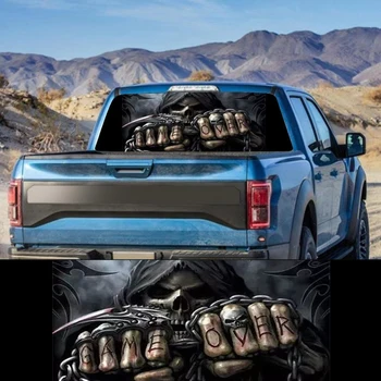 Kötü İskelet Kamyon Jeep Suv Pickup 3D Arka Cam çıkartma Dekor Arka pencere camı Posteri 53. 1x14. 2 İnç