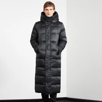Kış Ceket Erkek Giysileri 2023 erkek Aşağı Ceket Uzun uzun kaban Büyük Boy Kaz Tüyü Kalın Sıcak Kapşonlu Su Geçirmez Dış Giyim