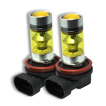 LED Sis Ampuller H11 / H8 4300 K Sarı Yüksek Güç 100 W Oto Sis Ampul Değiştirme 2323 SMD LED Ampuller