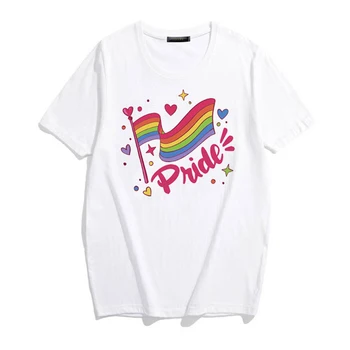 LGBT Eşcinsel Grafik Baskı T-shirt Kadın Harajuku Estetik Pembe Üst Tişört 2022 Yeni Yaz Moda Rahat Kadın T Shirt