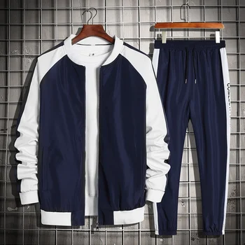 Marka erkek Setleri Rahat erkek eşofman 2 Parça Set 2022 İlkbahar sonbahar ceketi + Pantolon Moda spor elbise Erkekler Streetwear Hip Hop