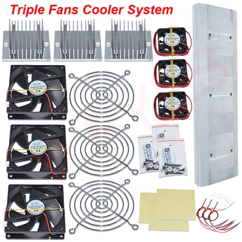 Marka Yeni Üçlü Fanlar Soğutucu Sistemi Üçlü Radyatör + İletim Modülü ve TEC1-12706 ve GJY DC 12V 0.20 A Soğutma Fanı