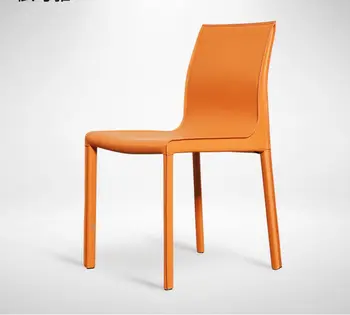 Minimalist lüks tasarımcı eyer deri sandalye Modern minimalist yemek odası arkalığı yemek sandalyesi ev