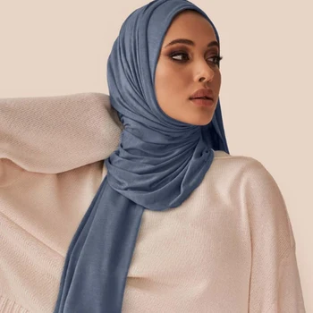 Müslüman Kadınlar Başörtüsü Türban Yara İzi Düz Renk Anında Başörtüsü Fular Femme Modal pamuklu jarse İslam Türban Başörtüsü Wrap Eşarp