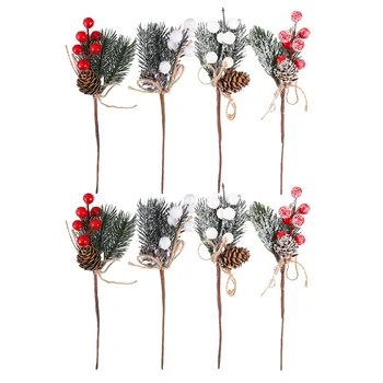 Noel Seçtikleri Berry Çam Yapay Şube Ağacı Holly Centerpiece Çam Kozalağı Stemsfaux Dalları Meyveleri Toplama Konileri 