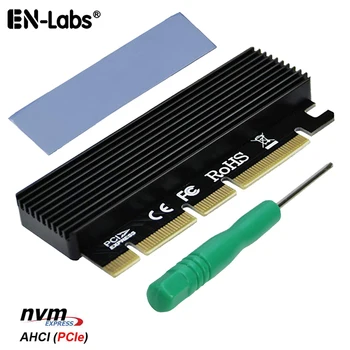 NVMe M. 2 Adaptör Kartı, PCI Express 3. 0x16x8x4 M Anahtar M. 2 NVMe ve AHCI SSD Adaptör kartı w/ alüminyum kasa ısı emici termal Ped