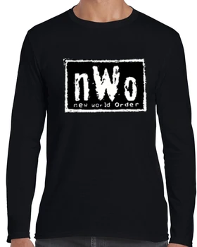 NWO Yeni Dünya Düzeni T-Shirt Pro Güreş Hulk Hogan Kevin Nash Sting Yaz Pamuk Erkekler Uzun Kollu t gömlek