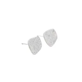 PANJBJ 925 Ayar Gümüş Kişilik Düzensiz Parlak Yanıp Sönen Kum Doku Basit Saplama Küpe Kız Kadınlar için Güzel Takı
