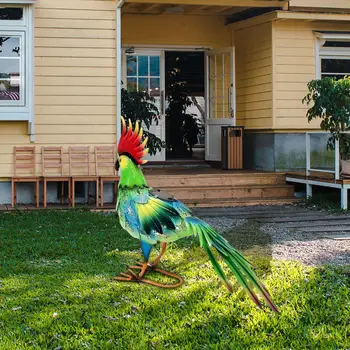 Papağanlar Hayvan Heykel Sanat Dekoru Açık Papağan Dekoratif Heykelcik Arka Bahçe için