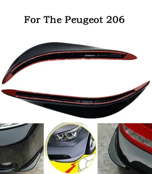 Peugeot 206 için Yumuşak Plastik Dekoratif Trim Araba Tampon Koruma Ön veya Arka Çıkartmalar Koruyucu 3D Düzene
