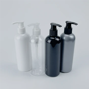 Renkli 300ML X 20 Boş Plastik Yuvarlak Omuz Şişesi Losyon pompalı dağıtıcı Şampuan Sıvı Sabun Duş Jeli Kapları
