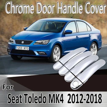 Seat Toledo için MK4 2012~2018 2013 2014 2015 2016 2017 Çıkartmalar Dekorasyon Krom Kapı kulp kılıfı Tamir Araba Aksesuarları