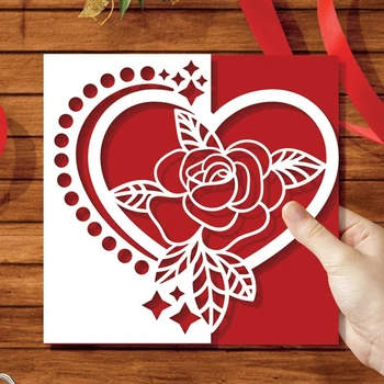 Sevgililer Günü Kalp Çiçekler Metal Kesme Ölür Stencil DIY Scrapbooking Albümü Kağıt Kartı Şablonu Kalıp Kabartma Zanaat