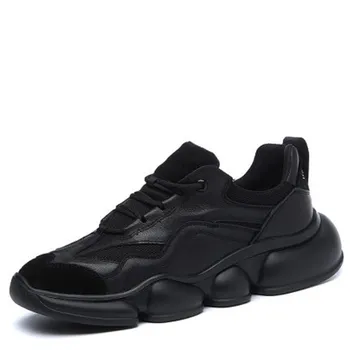 Sonbahar erkek ayakkabıları moda ayakkabılar yeni siyah düşük üst Kore çok yönlü öğrenci deri yumuşak taban rahat ayakkabılar