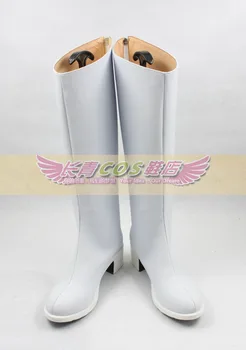 Sora hiçbir Otoshimono Larvası Kızlar Beyaz Cadılar Bayramı Uzun Cosplay Ayakkabı Çizme C006