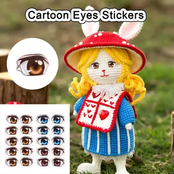 stilleri Kahverengi / mavi Cam kristal Çıkartmaları Anime Heykelcik Bebek Göz Cips Kağıt Karikatür Gözler Çıkartmalar Yüz Organ Paster