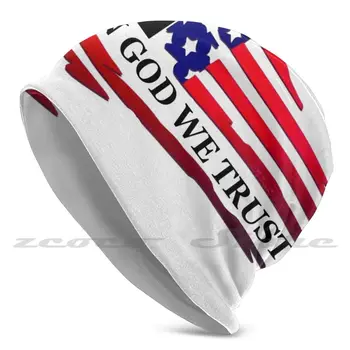 Tanrı'ya Güveniyoruz Amerikan Bayrağı Çapraz Kişiselleştirilmiş Desen örgü şapkalar Artı Boyutu Elastik Yumuşak Kap Amerikan Abd Bayrağı Çapraz Tanrı
