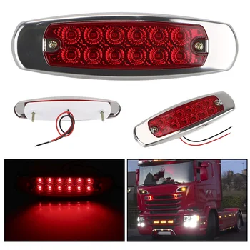 Uyarı ışığı 12 LED ağır kamyon yan lamba arka ışıkları sinyal ışığı 12-24V balık şekli işaretleyici su geçirmez