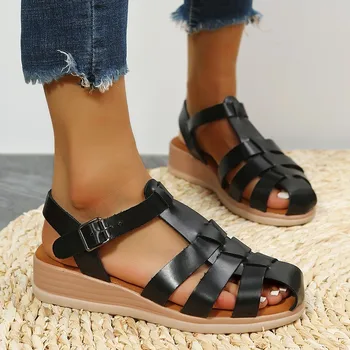 Yaz Bayanlar platform sandaletler İçi Boş Nefes Rahat Moda Roma düz ayakkabı Rahat Femme Sandalia 2022 kadın Sandalet