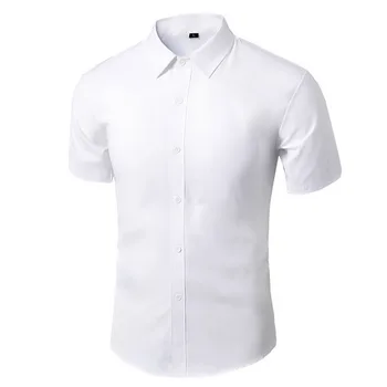 Yaz elbisesi Sosyal Gömlek Erkekler demir Olmayan İş Giysisi Erkek Kısa Kollu İnce Gömlek Beyaz Siyah Markalı erkek Giyim