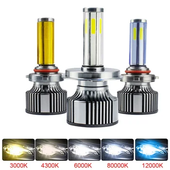 Yeni 6 yan LED oto ışın H4 H11 H7 Led ampuller Canbus 9005 9006 120 W 12 V 16000LM lambaları arabalar için 3000 K 6000 K 8000 K koşu ışık