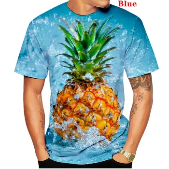 Yeni erkek kadın moda ananas Gömlek grafik Tees yaz kısa kollu yuvarlak boyun T-Shirt