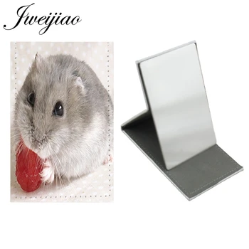 Youhaken Güzel Küçük Pet Fare Hamster Masa Masaüstü Ayna Paslanmaz Çelik Makyaj Güzellik Araçları Çanta Aynalar QF506